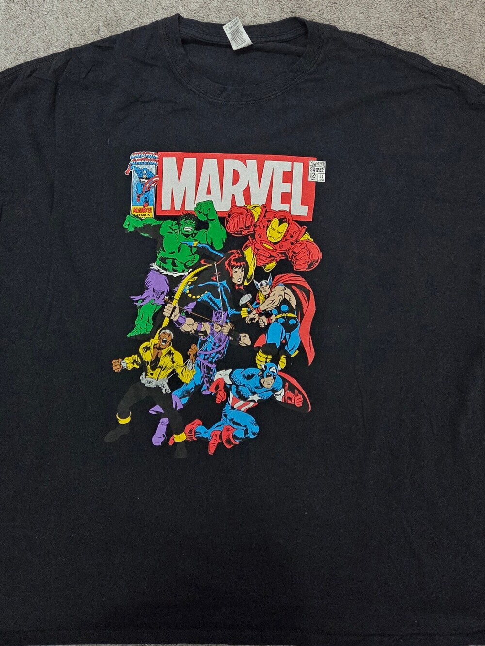 Marvel Black Graphic Tee - Men's Superhero Comic Shirt